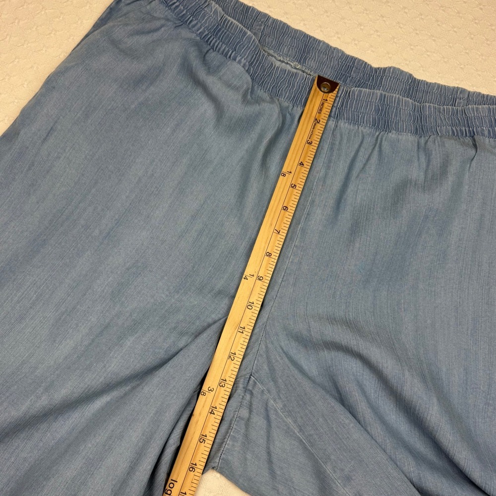 J. Jill Denim Tencel Lyocell Wide Leg Crop Pants Aruba Wash Women 2X Blue Chic - Picture 6 of 11